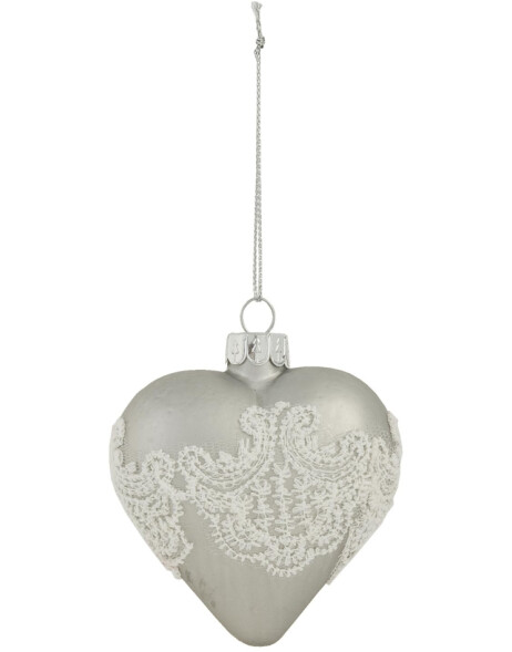 Christmas ball heart with fabric &Oslash; 8 cm