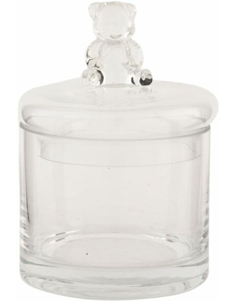 Glass jar Teddy Bear Pot &Oslash; 9x14 cm