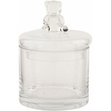 Glass jar Teddy Bear Pot Ø 9x14 cm