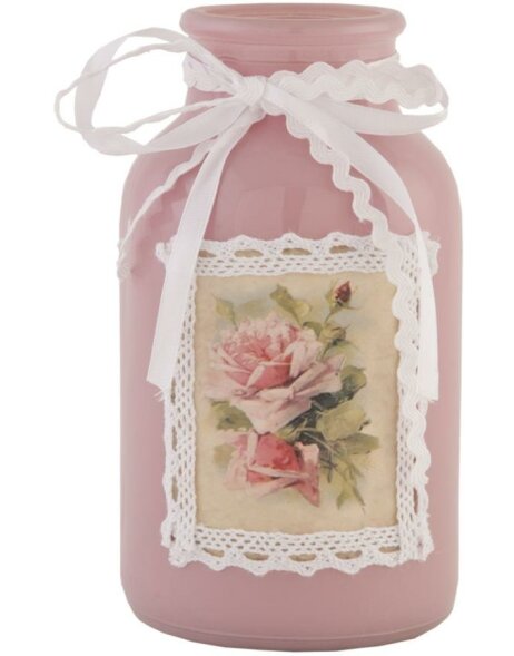rosa di bottiglia decorativa nostalgica &Oslash; 7x21 cm
