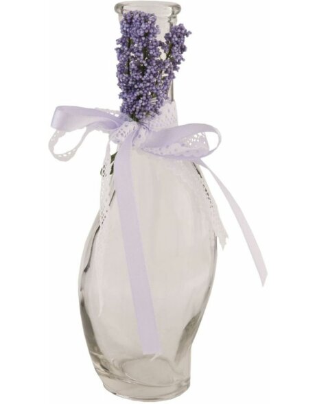 gebogen Deco Fles met Lavendel &oslash; 7x20 cm