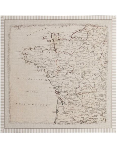 Wenskaart Frankrijk Kaart 13,5x13,5 cm