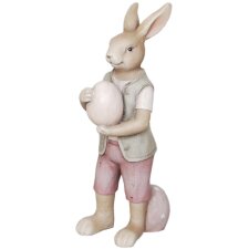 Figura decorativa di coniglio in piedi 6x5x14 cm