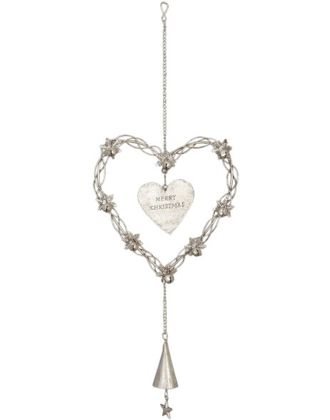 Christmas Heart 16x35 cm silver