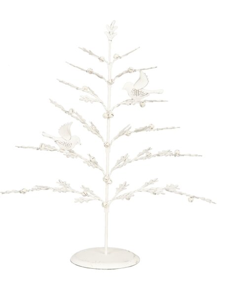 Weihnachtsbaum mit Vogel 39x13x45 cm wei&szlig;