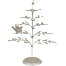 Christmas tree with bird 24x9x28 cm silver