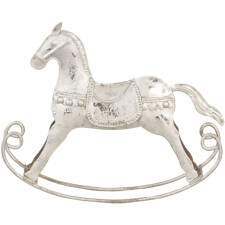 Cavallo a dondolo Deco 16x4x13 cm argento