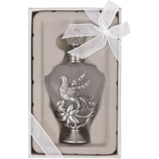 Bouteille de parfum pigeon 6x3x12 cm argenté