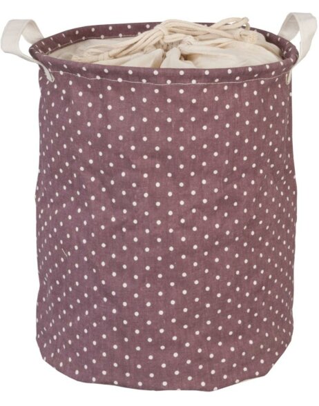 biały worek na pranie w kropki fioletowy &Oslash; 30x40 cm