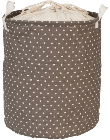 brown laundry bag white polka dots &Oslash; 30x40 cm