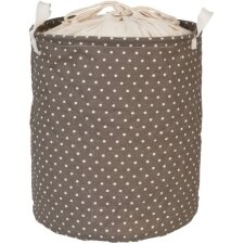 brown laundry bag white polka dots Ø 30x40 cm