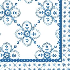 Papieren servetten 33x33 cm Gemengde patronen blauw