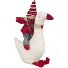 Soft toy goose with doll 24 cm