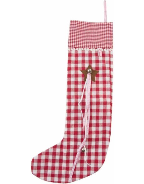 Ciondolo decorativo calza Natale rosso 24x48 cm