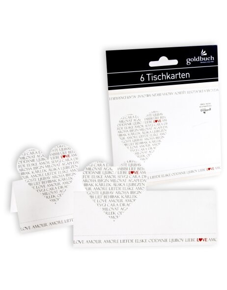 Place cards Love 6 cards pack