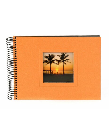 Goldbuch album &agrave; spirales Colore orange 25x17 cm 40 pages noires