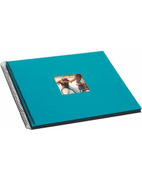 wire-o bound album Bella Vista turquoise 35x30 cm black sides