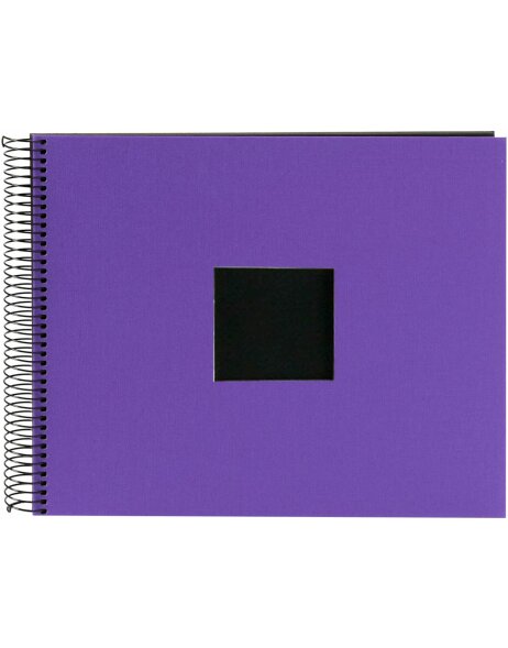 wire-o bound album Bella Vista purple 35x30 cm black sides