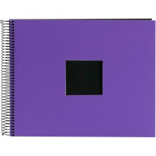 wire-o bound album Bella Vista purple 35x30 cm black sides