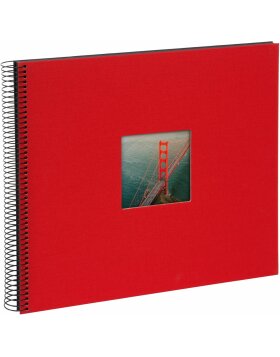 wire-o bound album Bella Vista red 35x30 cm black sides