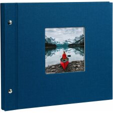 Wkrecany album Bella Vista niebieski 30x25 cm bialy karton fotograficzny