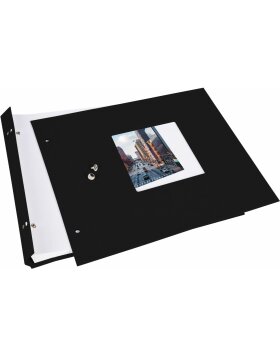Schroefalbum Bella Vista zwart 30x25 cm wit fotokarton