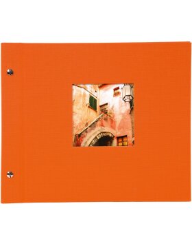 screw bound album Bella Vista orange 30x25 cm white sides