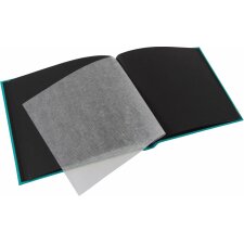 screw bound album Bella Vista turquoise 30x25 cm black sides