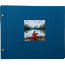 Album śrubowy Bella Vista niebieski 30x25 cm czarny karton na zdjęcia