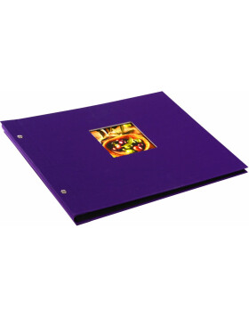 screw bound album Bella Vista purple 39x31 cm black sides