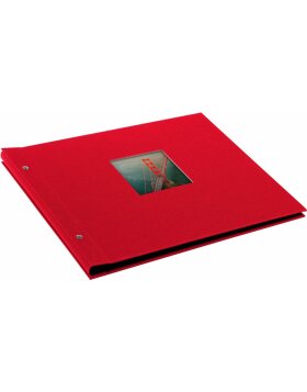 screw bound album Bella Vista red 39x31 cm black sides