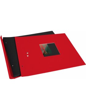 screw bound album Bella Vista red 39x31 cm black sides