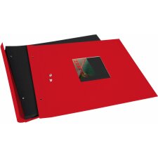 Schroefalbum Bella Vista rood 39x31 cm blanco paginas