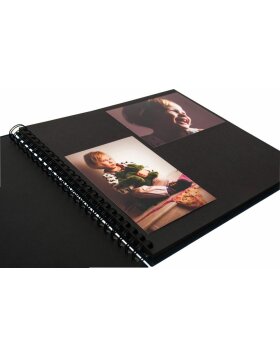 HNFD Spiraal Album Jalan 34x30 cm donkerblauw 50 zwarte paginas