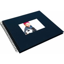 HNFD Album spirale Jalan 34x30 cm bleu foncé 50 pages noires