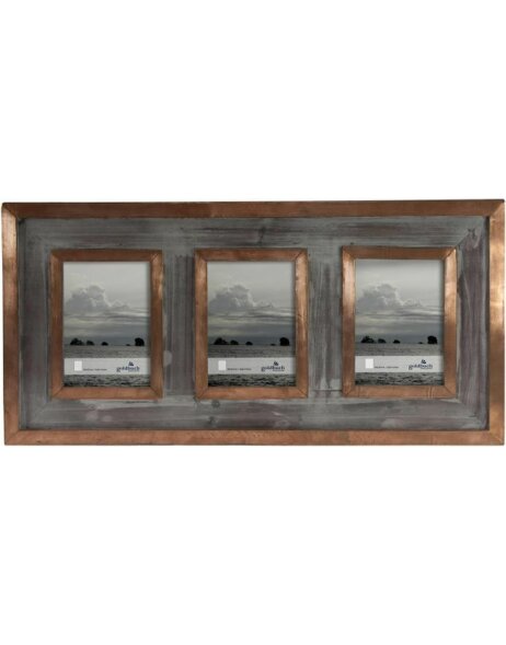RUSTICALgallery frame 3 x 10x15 cm bronze