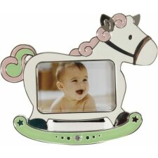 HORSE baby photo frame pink