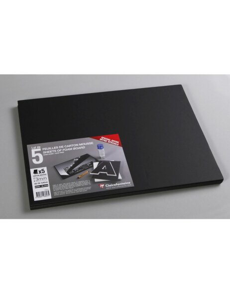 Foam board 3.0 mm DIN A3 - 5 sheets - black