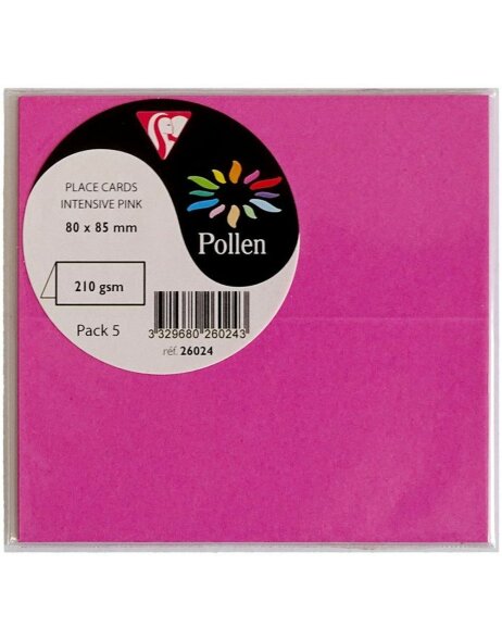 5 Tafeldisplays Pollen 85x80 mm fuchsia