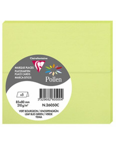 5 pr&eacute;sentoirs de table Pollen 85x80 mm vert bourgeon