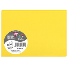 5 folded cards Pollen sunny yellow - 110x155 mm