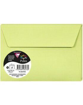 5 envelopes Pollen 114x162 mm light green