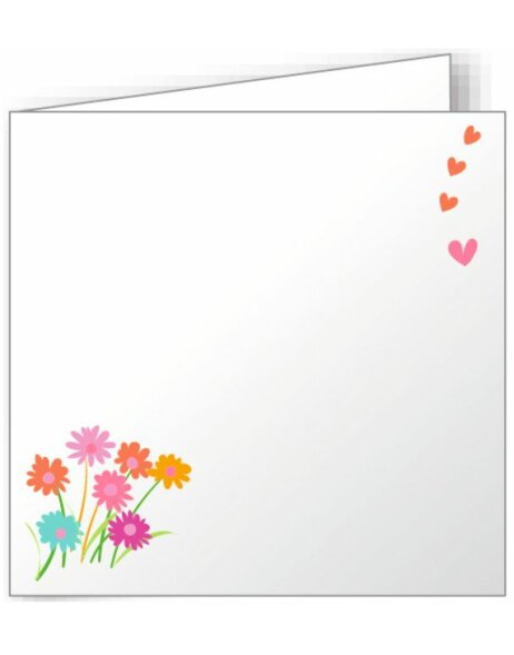 10 dubbele kaarten stuifmeel 160x160 mm kleurrijk - weidebloemen