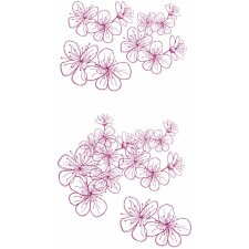 10 sheets of A4 paper – printed bilateral DIN A4 rasberry - flowers