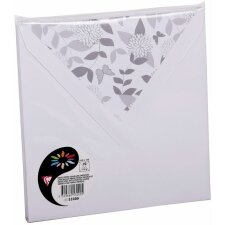 10 enveloppes 165x165 mm blanches - Fleur
