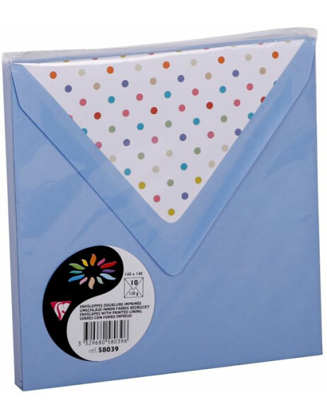 10 envelopes 140x140 mm lavender - dots