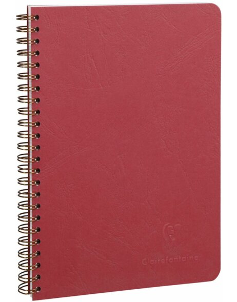 Cahier &agrave; spirales Age Bag, DIN A5 14,8x21cm, 50 feuilles, 90g, quadrill&eacute; rouge cerise