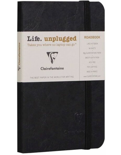 Roadbook Age Bag, 9x14cm, 64 hojas, 90g, forrado Negro