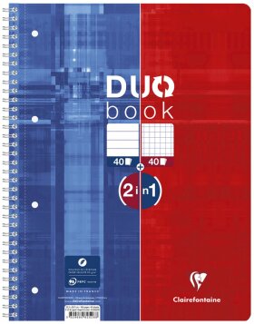 Collegeblock DUO 40 sheet checkered and 40 sheets lined