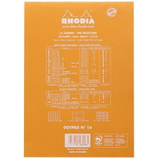DotPad Block Rhodia, DIN A5 14,8x21cm, 80 Blatt, Dot Grid Orange